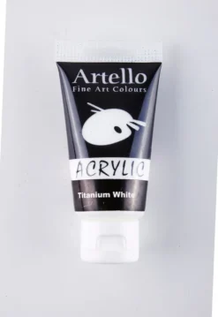 Akrylmaling Artello hvid titanium 75ml
