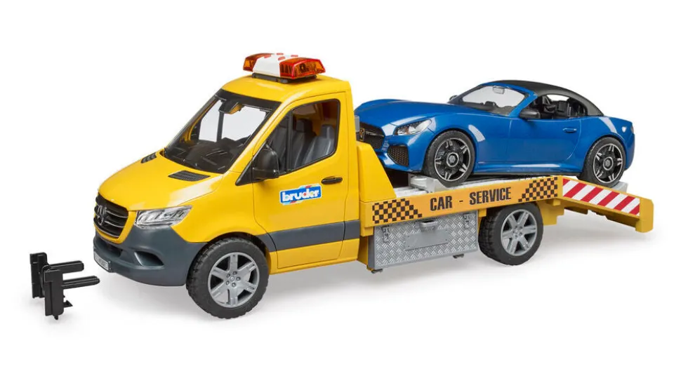 Autotransporter Bruder Mercedes-Benz Sprinter med roadster bil