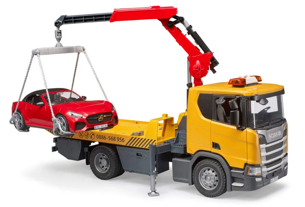 Autotransporter Bruder Scania Super 560R med roadster bil