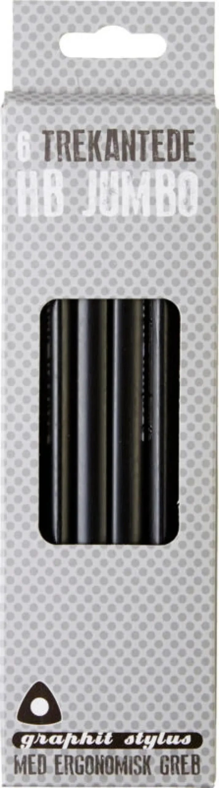 Blyant Graphit Stylus HB jumbo sort 6 stk