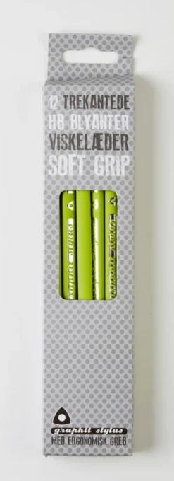 Blyant Graphit Stylus soft grip limegrøn 12 stk