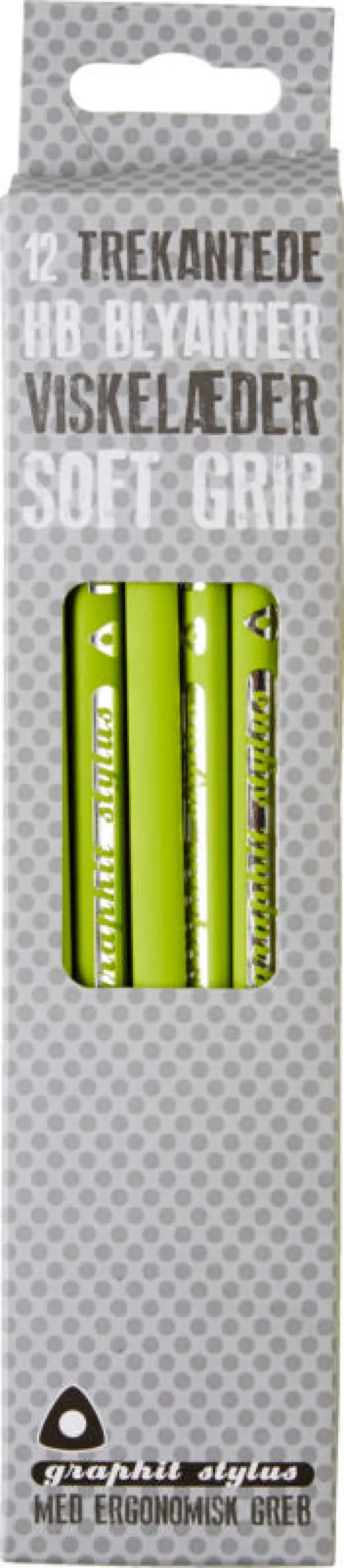 Blyant Graphit Stylus soft grip limegrøn 12 stk