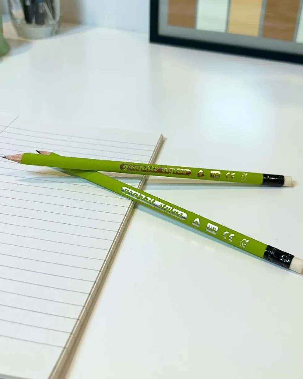 Blyant Graphit Stylus soft grip limegrøn 12 stk