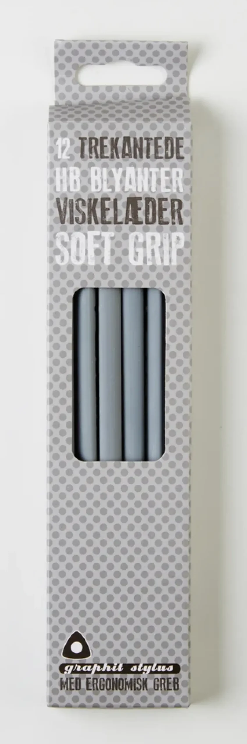 Blyant Graphit Stylus soft grip grå 12 stk