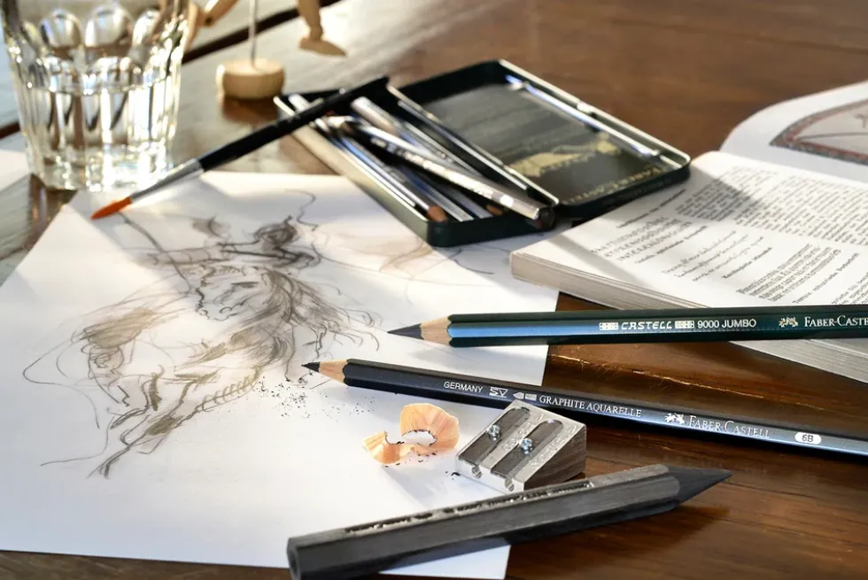 Blyant sæt pitt Faber-Castell 9000 jumbo pen spids visk kul