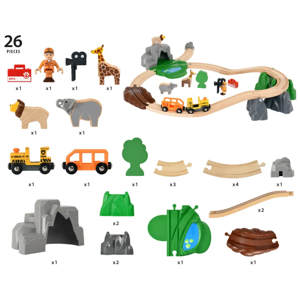BRIO 33960 Safarieventyrsæt, togbane