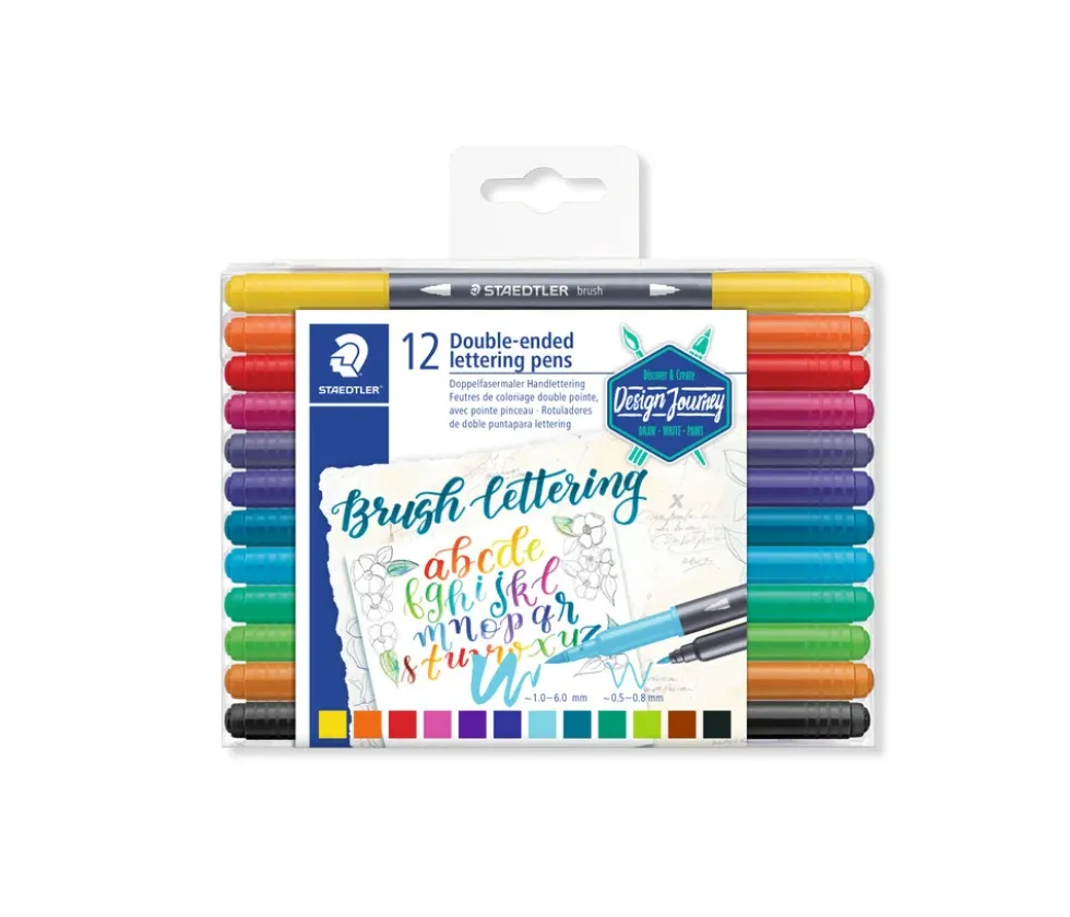Brush letter duo Staedtler 12 ass. etui
