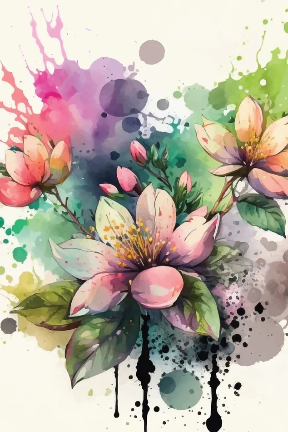 Diamond Art Blomster Abstrakt 20X30Cm