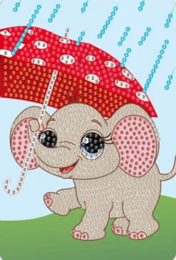 Diamond Art Elefant 10X15Cm