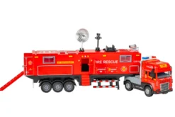 Die-cast brandbil med anhænger, lys og lyd