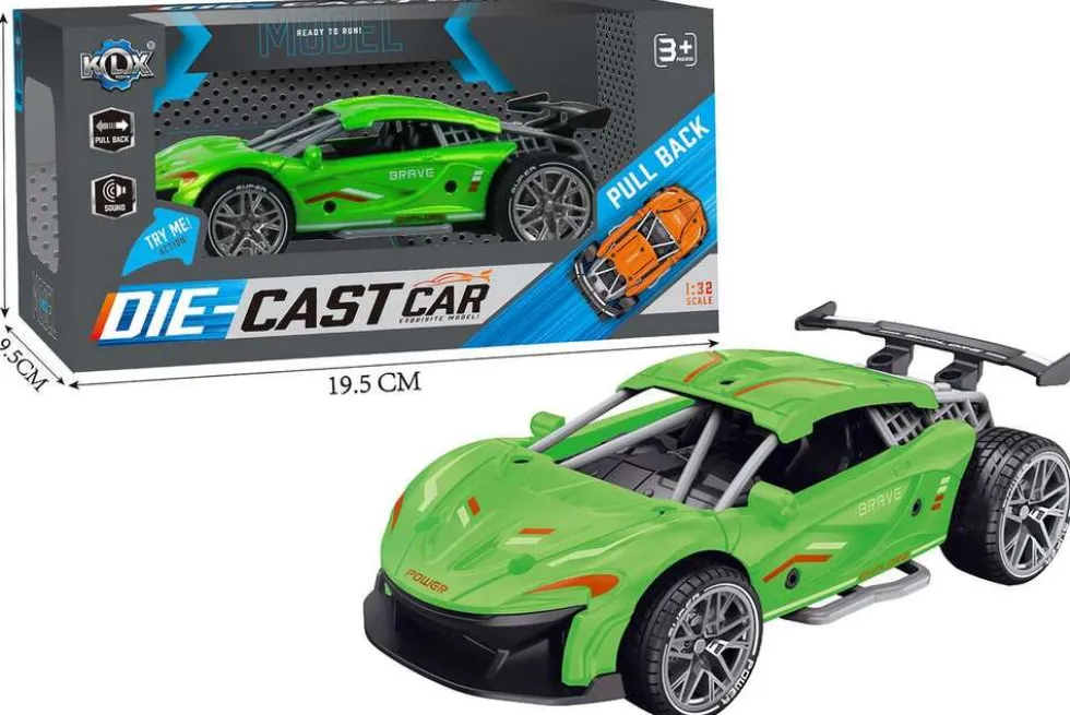 Die-Cast pull-back bil grøn