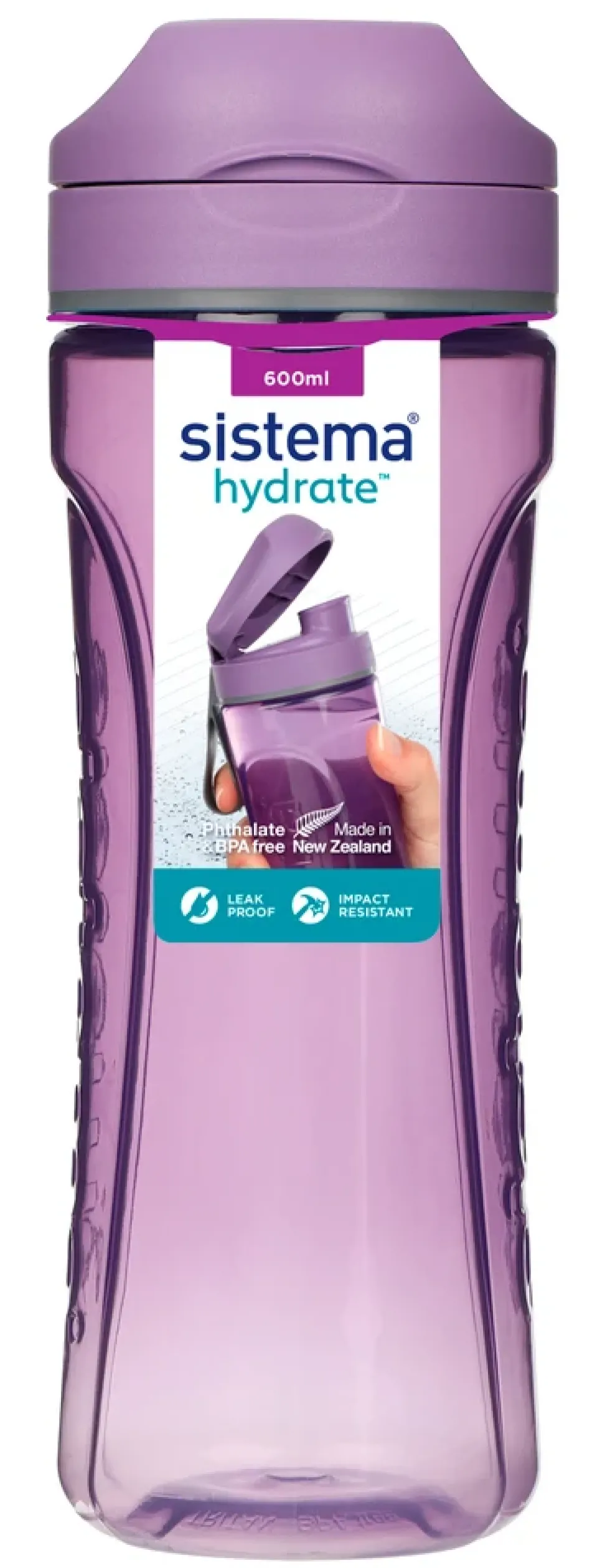 Drikkeflaske Sistema Tritan Swift lilla 600ml