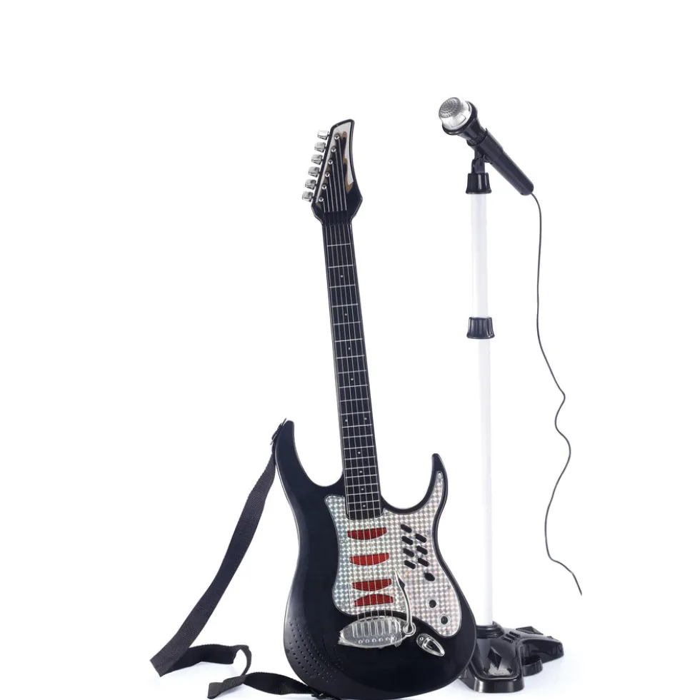 Elektrisk Guitar med Mikrofon og Stativ