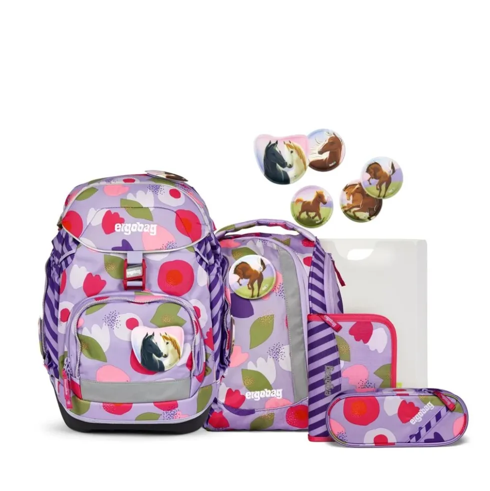 ergobag pack skoletaske-sæt flower powbear