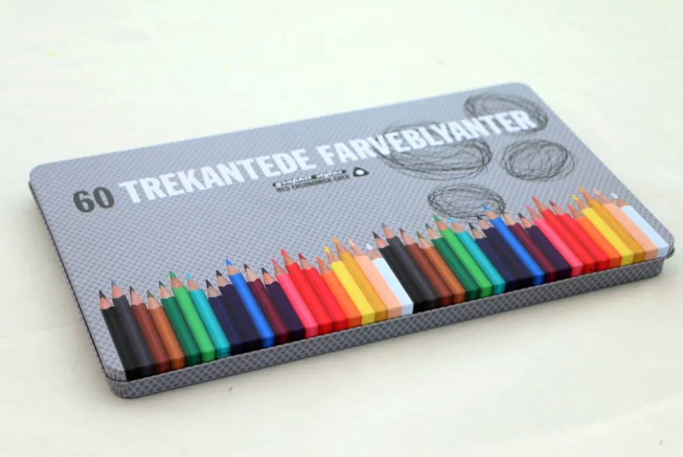 Farveblyanter graphit stylus m/60 stk metalæske