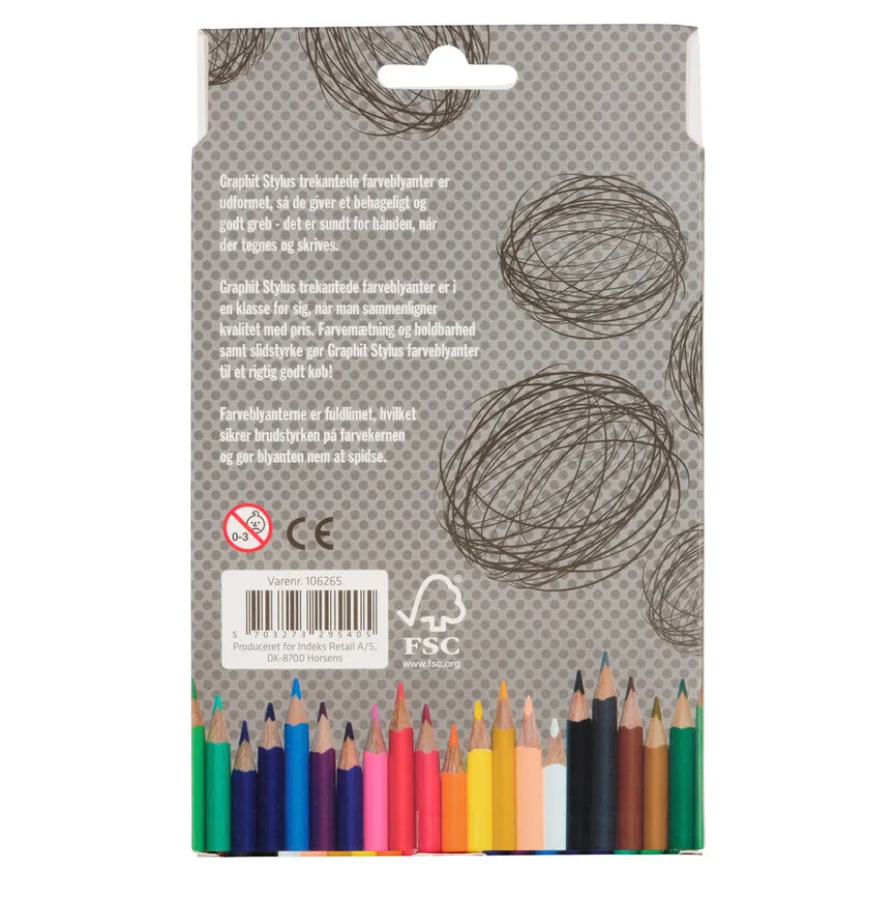 Farveblyanter graphit stylus 36 stk
