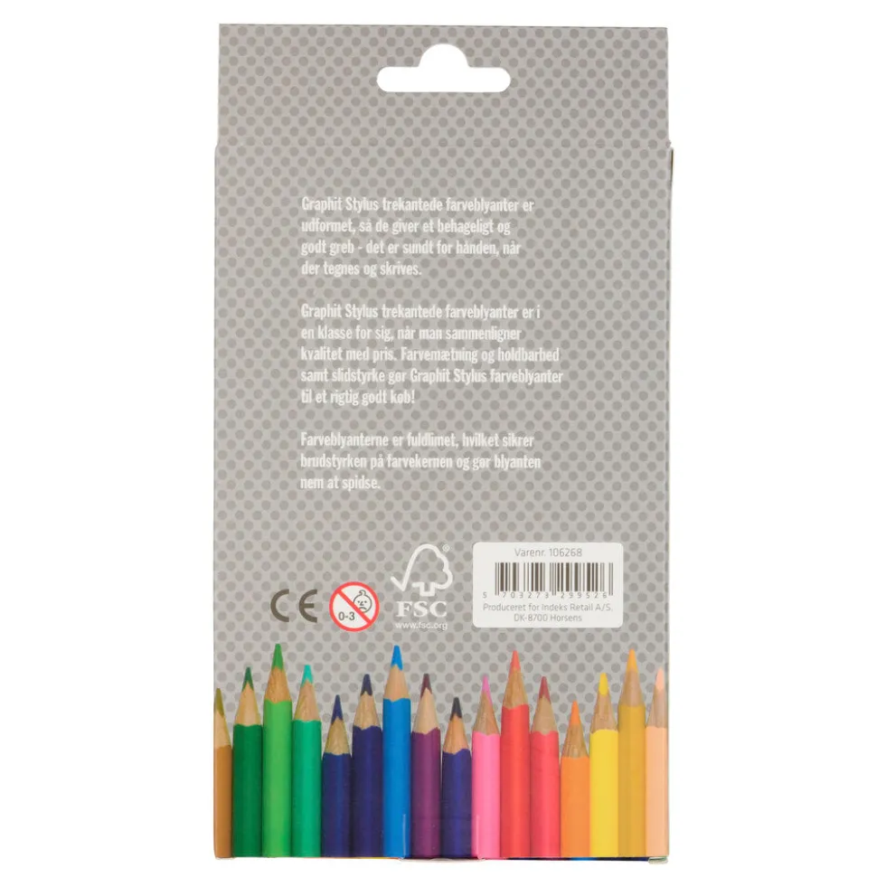Farveblyanter graphit stylus jumbo 12 stk