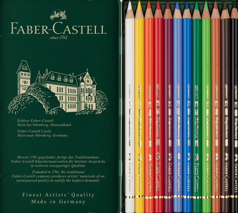 Farveblyant polychromos Faber-Castell 12 farver