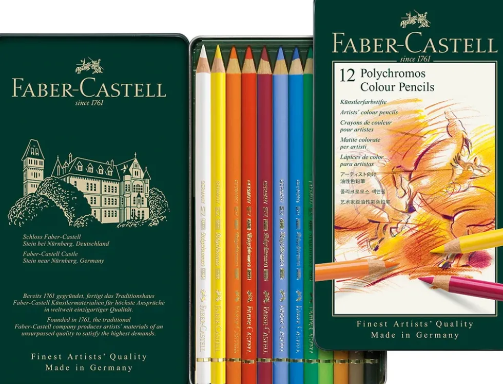 Farveblyant polychromos Faber-Castell 12 farver