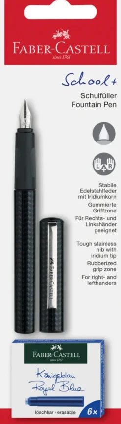 Fyldepen bk børn carbon look incl 6 blæk