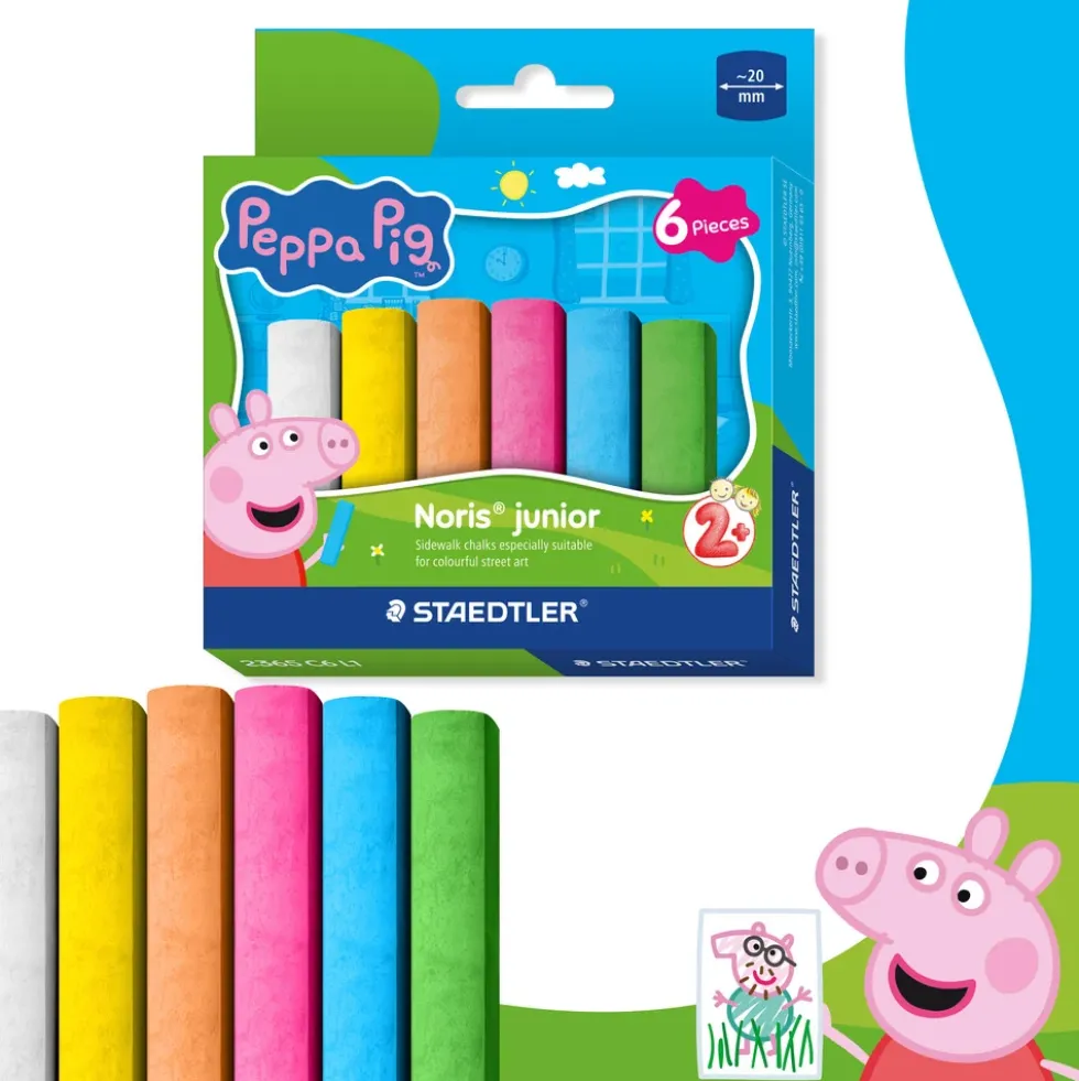 Gadekridt Staedtler Gurli Gris 6 stk ass farver