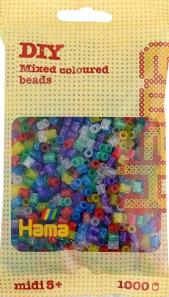 Hama midi perler 1000 stk glitter mix 54