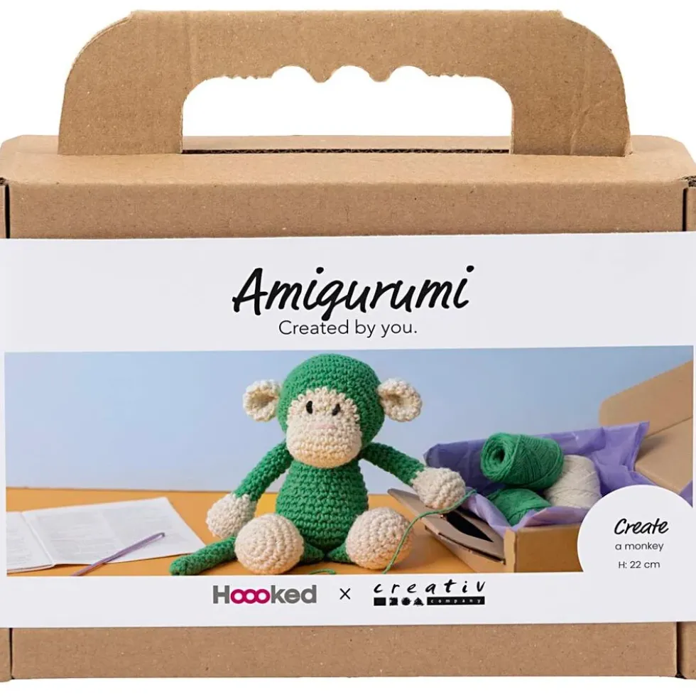 hækle japanske DIY Kit Amigurumi Abe grøn/off white