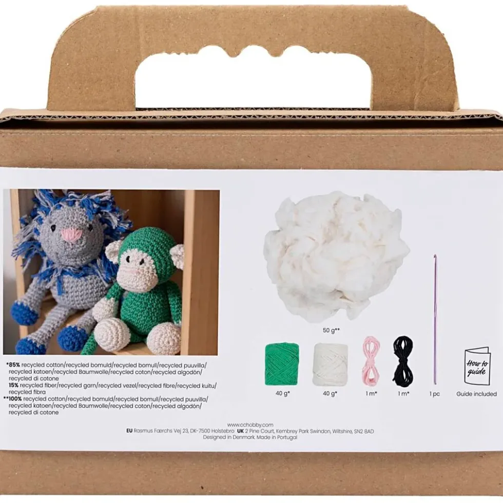 hækle japanske DIY Kit Amigurumi Abe grøn/off white