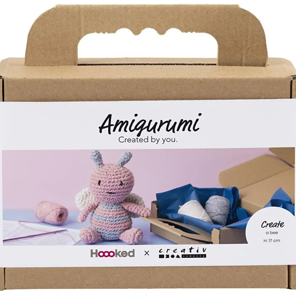 hækle japanske DIY Kit Amigurumi Honningbi i pastelfarver