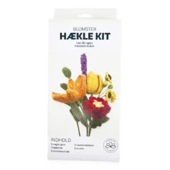 Hækle kit klare farver 6 stk. orange, gul, lilla, pink, hvid
