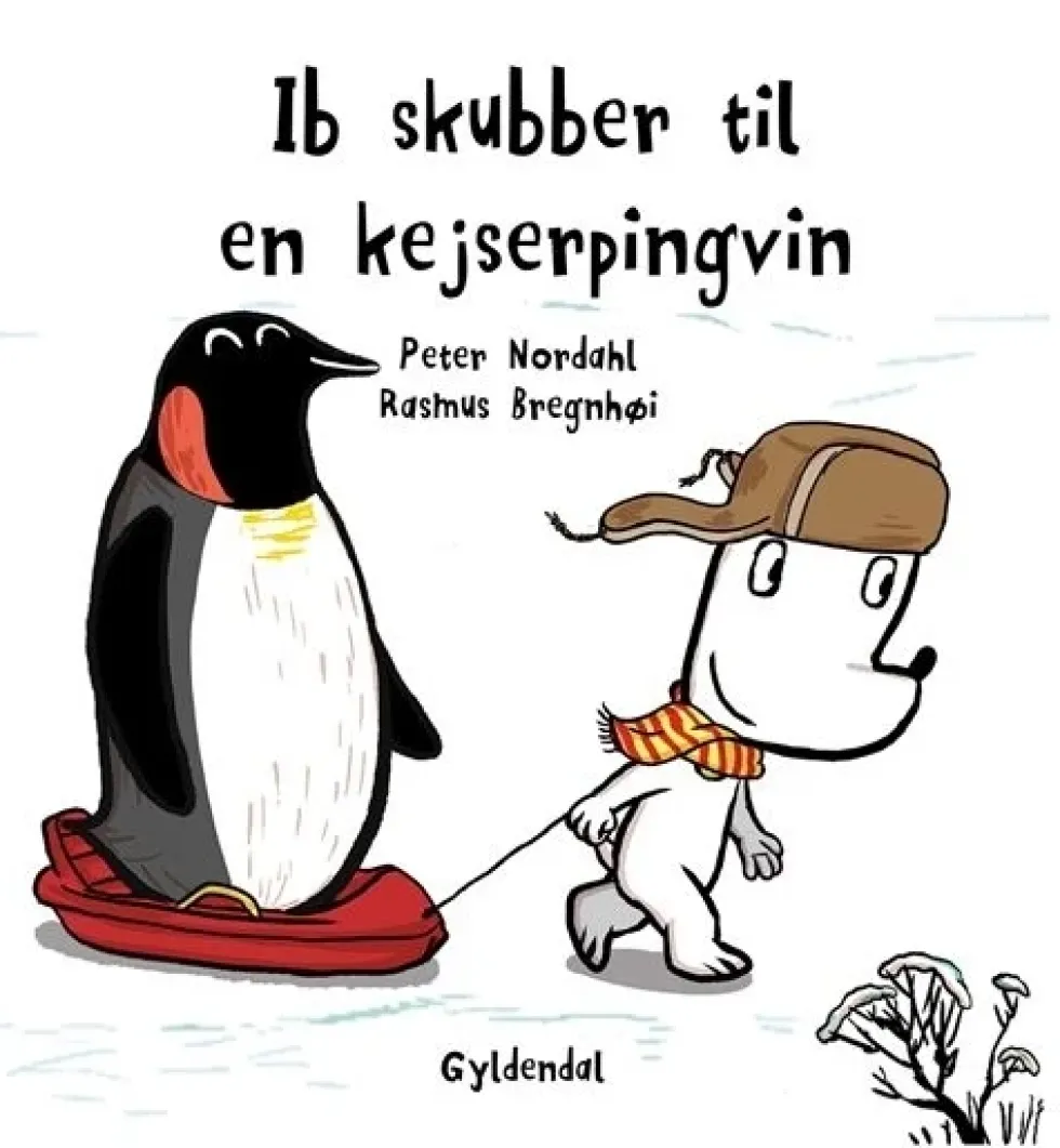 Ib skubber til en kejserpingvin