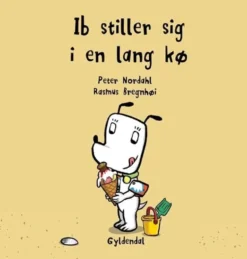 Ib stiller sig i en lang kø