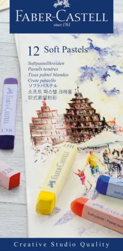 Kridt pastel soft Faber-Castell 12 ass.
