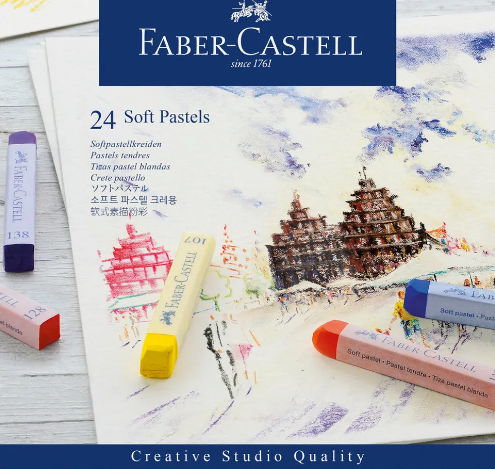 Kridt pastel soft Faber-Castell 24 ass.