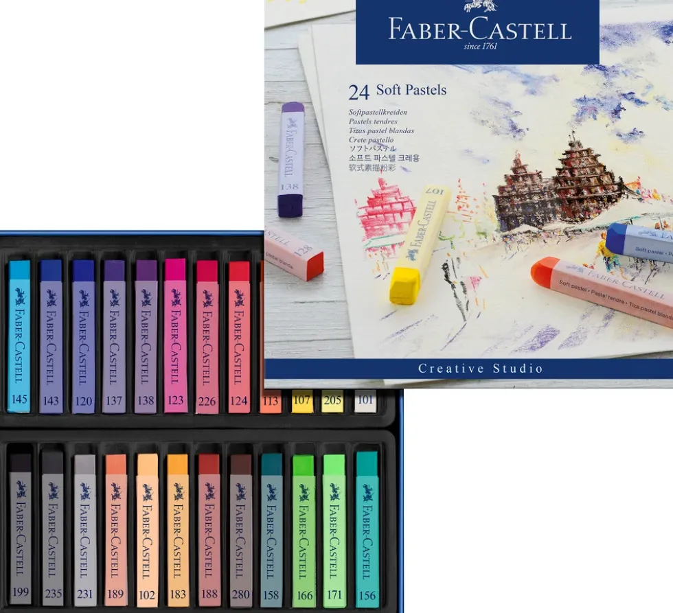 Kridt pastel soft Faber-Castell 24 ass.