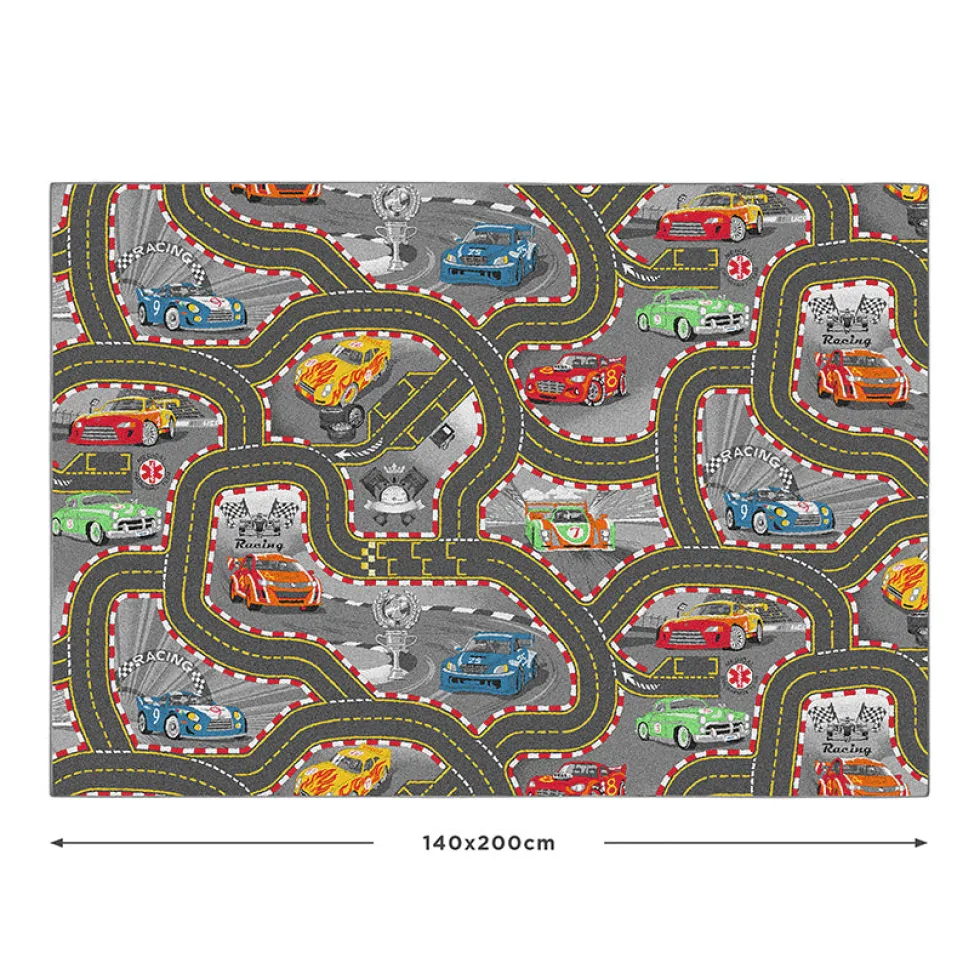 Legetæppe - Racer bane - 140 x 200 cm