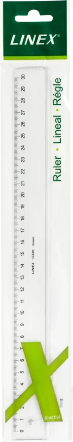 Lineal Linex klar plast 30cm 1030m