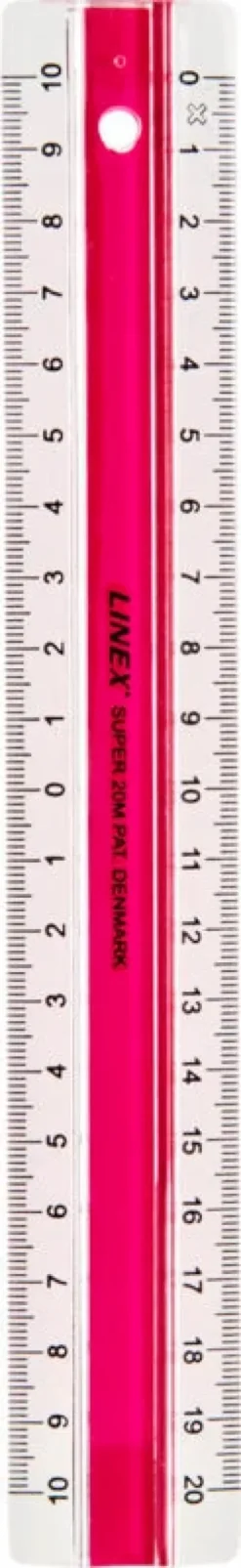 Lineal Linex super 20 cm pink