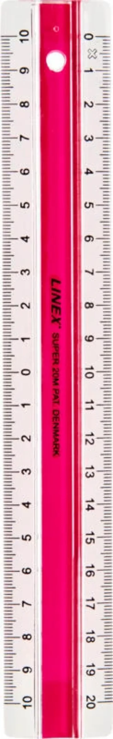 Lineal Linex super 20 cm pink