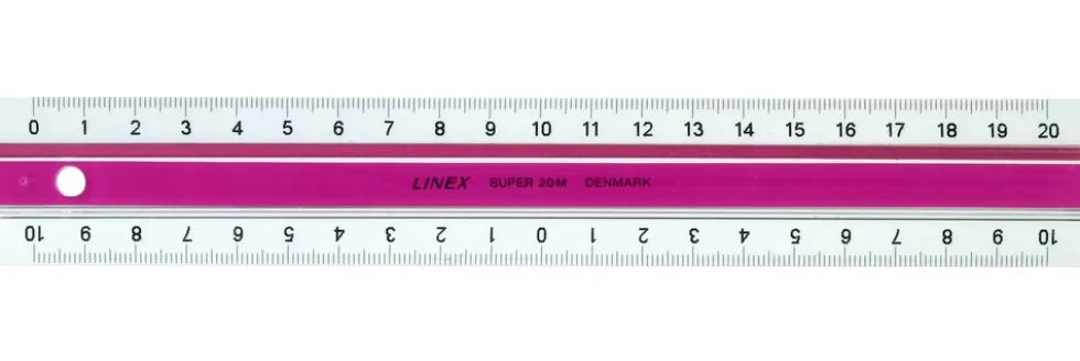 Lineal Linex super 20 cm pink