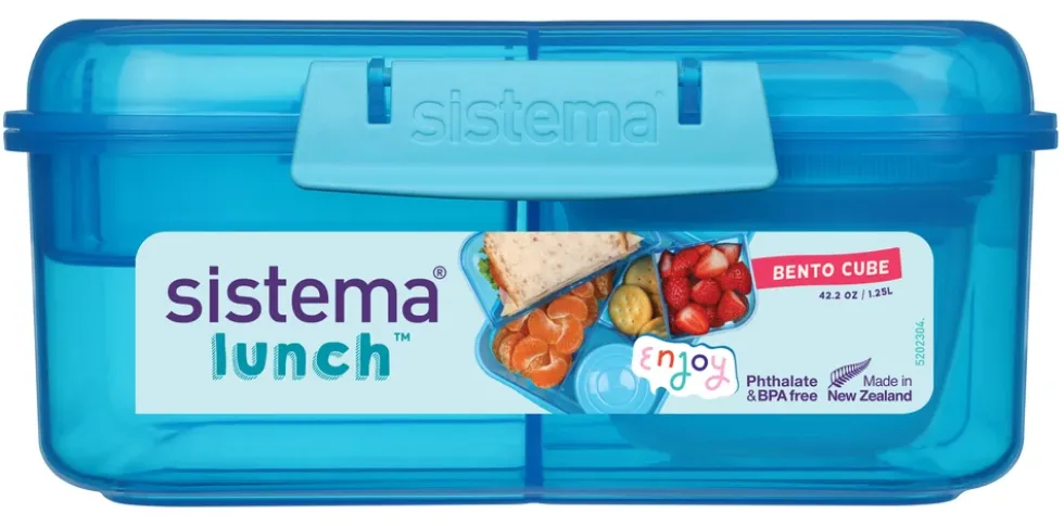 Madkasse Sistema Bento Cube Lunch blå 1,25L