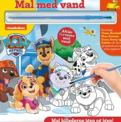 Mal med vand - Paw Patrol (bog med pensel - farvelæg igen og igen)