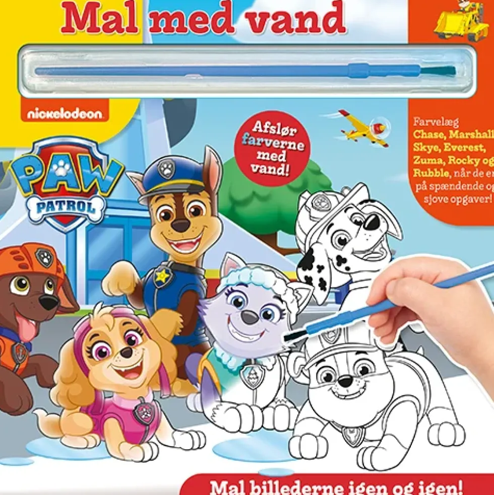 Mal med vand - Paw Patrol (bog med pensel - farvelæg igen og igen)