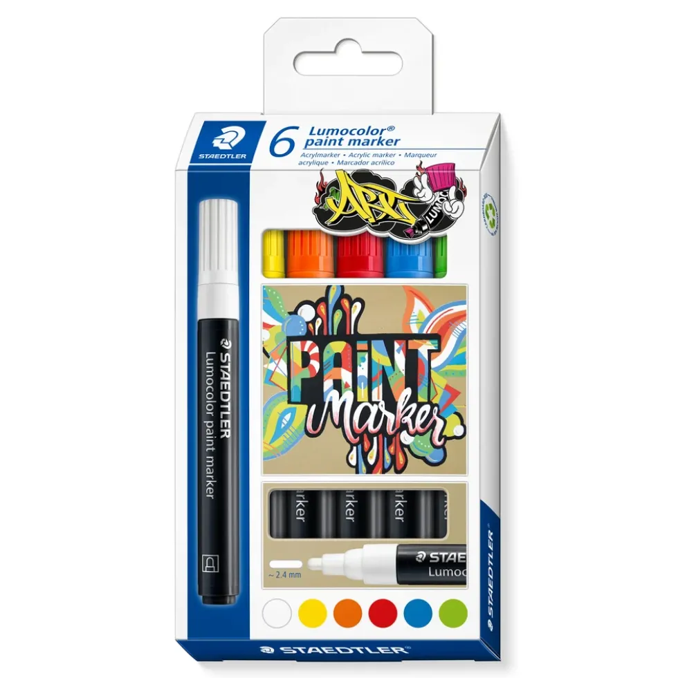 Marker Paint Lumocolor Staedtler 6 ass
