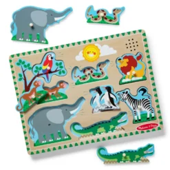 Melissa & Doug Puslespil med lyd, dyr fra zoologisk have