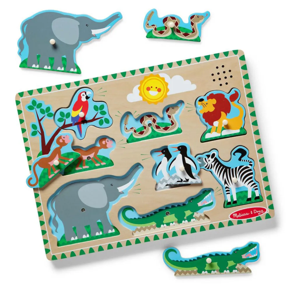 Melissa & Doug Puslespil med lyd, dyr fra zoologisk have