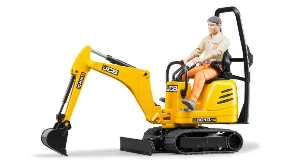 Minigraver Bruder JCB 8010 CTS med arbejder