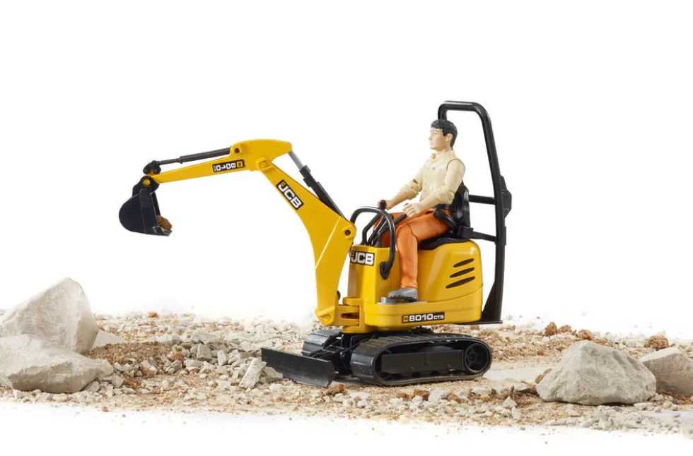 Minigraver Bruder JCB 8010 CTS med arbejder