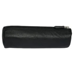 Penalhus rund ægte læder sort stor