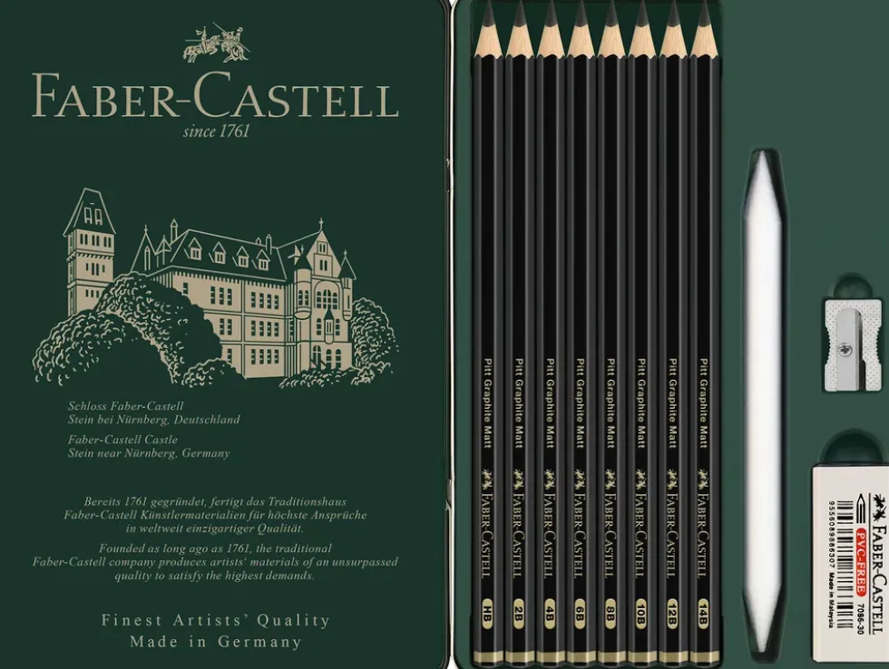 Pencil pitt graphite mat Faber-Castell 11 stk